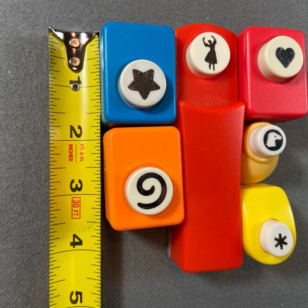 6 Hole Punch Shapes small 1” Heart‎ star ballerina horse and more Crafters